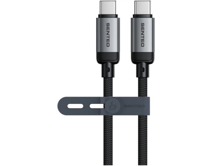 Кабель USB-C SENTEO SM-06 Nano braided 60W Type-C to Type-C 1m, черный