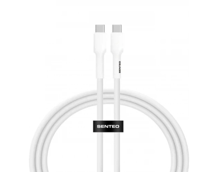 Кабель USB-C SENTEO SL-03 Silica Gel 60W Type-C to Type-C 1m, белый