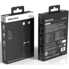 Кабель USB-C SENTEO SL-04 Embossed Silicone 60W Type-C to Type-C 1m, чорний
