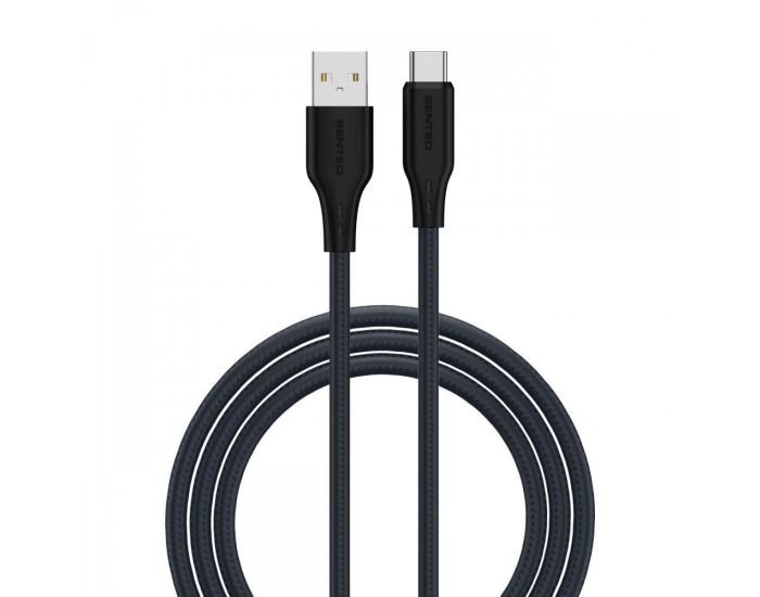 Кабель USB SENTEO SL-04 Embossed Silicone USB to Type-C (3A/1m) черный