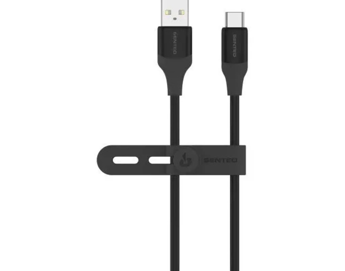 Кабель USB SENTEO SL-04 Embossed Silicone USB to Type-C (3A/1m) черный