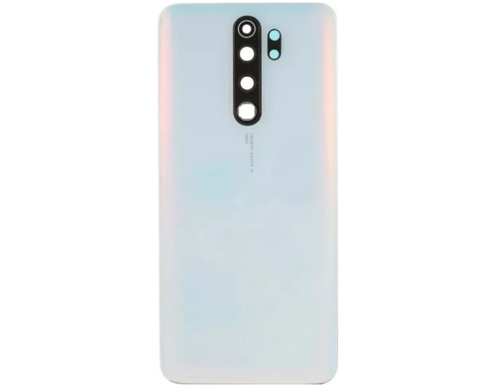 Задняя крышка для Xiaomi Redmi Note 8 Pro, белая со стеклом камеры, оригинал
