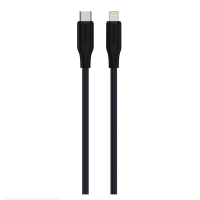 Кабель USB SENTEO SL-04 Embossed Silicone 30W Type-C to Lightning 1m, чорний