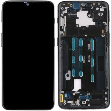 Дисплей с сенсорным экраном (модуль) OnePlus 6T, черный, с рамкой, оригинал 