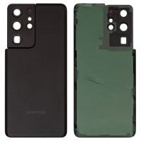 Задня панель корпуси для Samsung G998 Galaxy S21 Ultra, чорна з склом камери