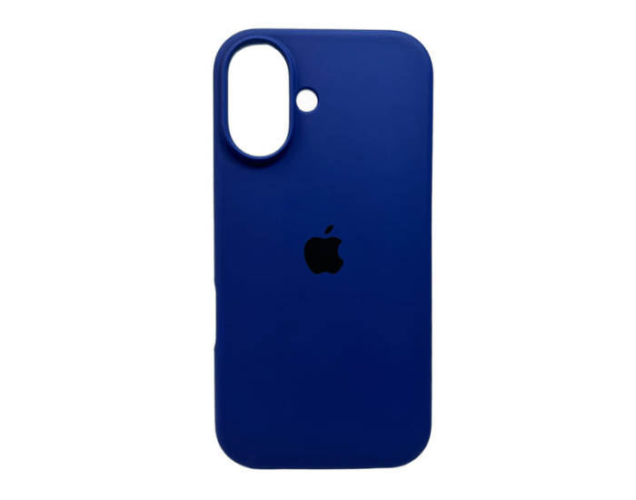 Чехол-силикон оригинал Full Soft Matte with MagSafe iPhone 16, темно-синий  