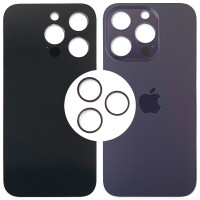 Задняя панель корпуса для iPhone 14 Pro, Deep Purple (Small Hole) с кольцами