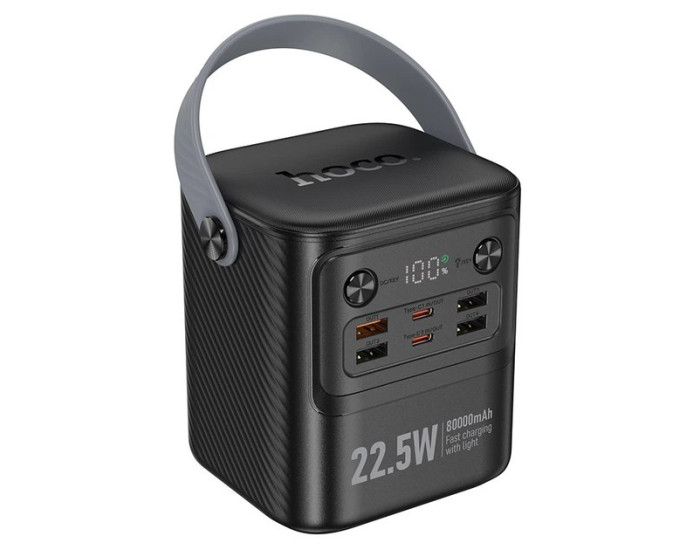 Портативная батарея (Power Bank) Hoco J152 Tough (22.5W+PD20W+light) 80 000mAh, черный