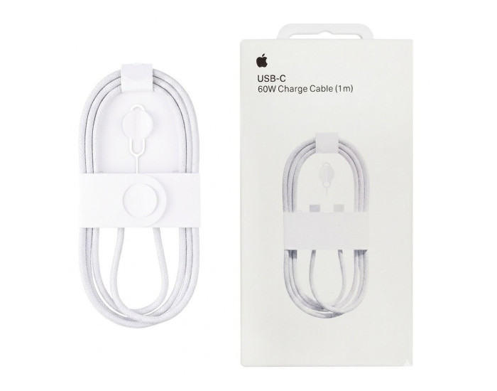 Кабель Original Quality Type-C to Type-C (Woven) (box) Sim Lock 1m, White