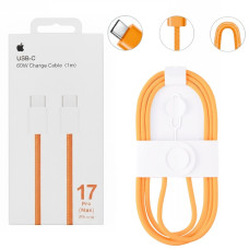 Кабель Original Quality Type-C to Type-C Orange 1m 60W (SIM ejector tool) (Woven) (box)