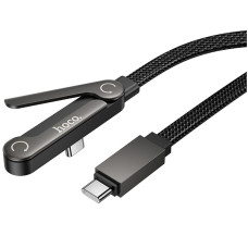 Кабель USB-C Hoco U150 Exquisite side plug and stand Type-C to Type-C (36W/1,2m) Black