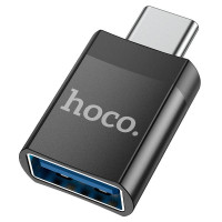 Переходник OTG Hoco UA17 Type-C to USB, черный