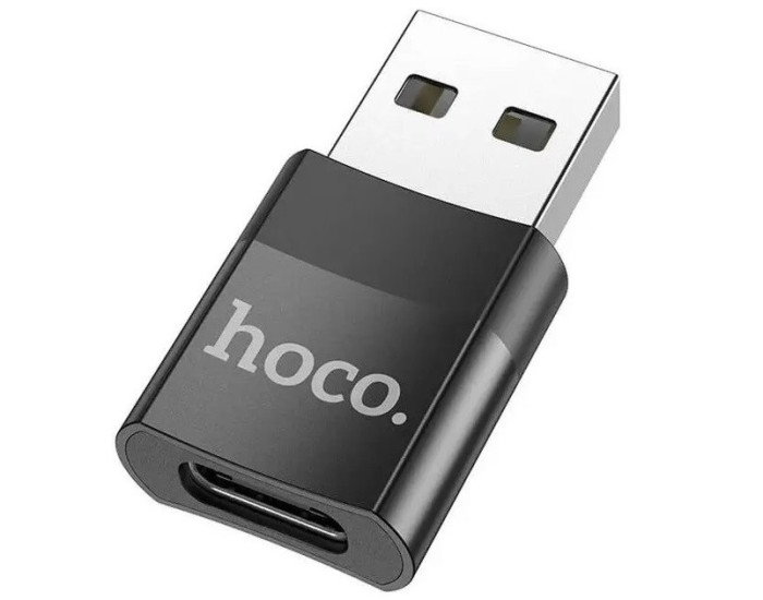 Переходник OTG Hoco UA17 USB Male to Type-C, черный