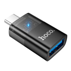 Переходник OTG Hoco UA36B Type-C male to USB female, черный