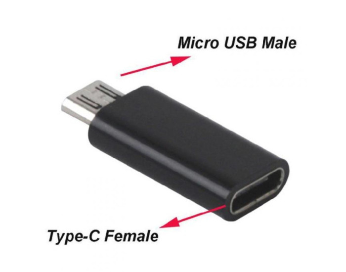 Переходник Type-C to Micro, черный