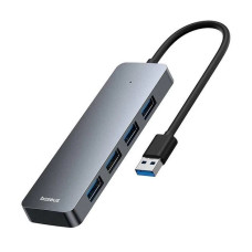 Перехідник-адаптер USB HUB Baseus Ultra Joy Series 4-Port HUB Lite 15cm (USBA to USB3.0*4) Grey (B0005280B811-00)
