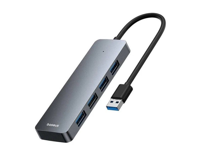 Перехідник-адаптер USB HUB Baseus Ultra Joy Series 4-Port HUB Lite 15cm (USBA to USB3.0*4) Grey (B0005280B811-00)