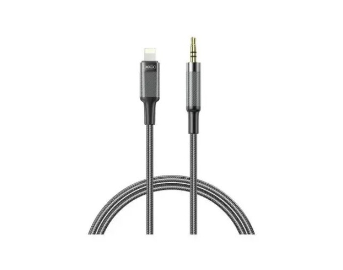 Переходник XO NB-R279A iPhone to 3.5 Brushed Clear Audio Cable (Черный  Black)
