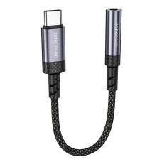 Переходник BOROFONE BV24 Graceful digital audio converter cable Type-C to 3.5mm, серый металик