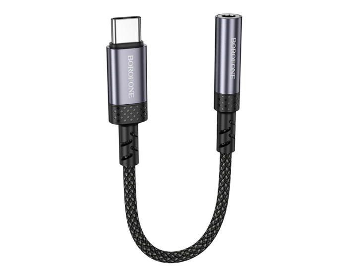 Переходник BOROFONE BV24 Graceful digital audio converter cable Type-C to 3.5mm, серый металик