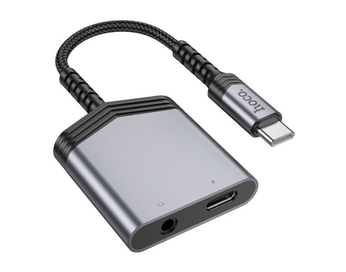Переходник Hoco LS39 Type-C to Type-C + 3.5, черный