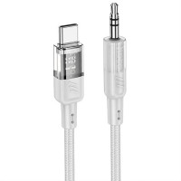 Перехідник Hoco UPA27 Spirit Transparent Digital Audio Conversion Cable Type-C 1.2m, Сірий