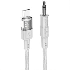 Переходник Hoco UPA27 Spirit Transparent Digital Audio Conversion Cable Type-C 1.2m, серый