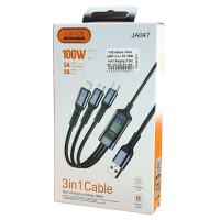 Кабель USB Jokade JA047 BOSU Series 3-in-1 PD 100W Fast Charging (1.2m) - чорний