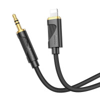 Перехідник Hoco UPA30 Friend Digital Audio Conversion Cable Lightning 1m, чорний