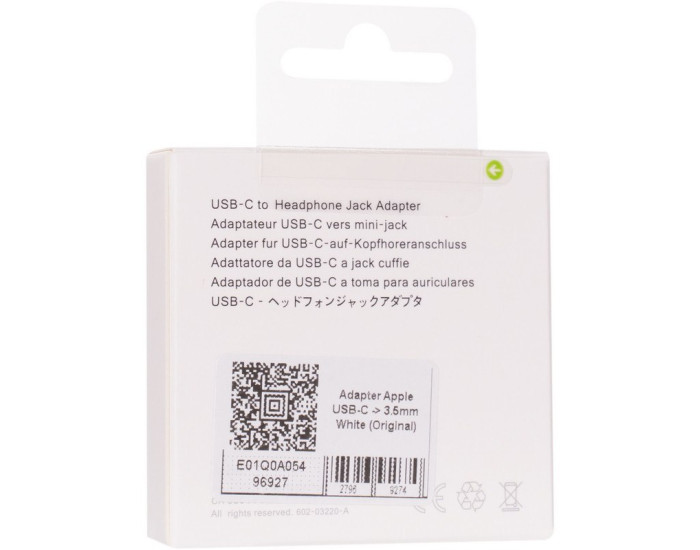 Переходник AUX (3,5) - USB-C (Apple Bar-Code) оригинал