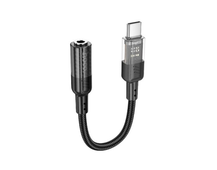 Переходник Hoco LS37 Spirit transparent Digital Audio Converter Type-C to 3.5mm, черный