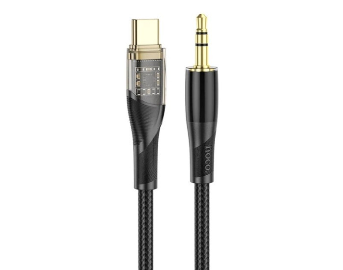 Переходник Hoco UPA25 Transparent Discovery Edition Digital Audio Conversion Cable Type-C, черный