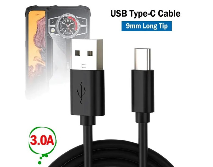 Кабель USB to Type-C штекер 9мм