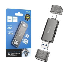 Адаптер Картрідер Hoco HB39 USB/Type-C 3.0 High-speed card reader, Metal Gray