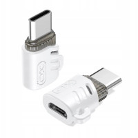 Переходник XO NB256H Type-C female to Micro male connector (with hanging rope) White