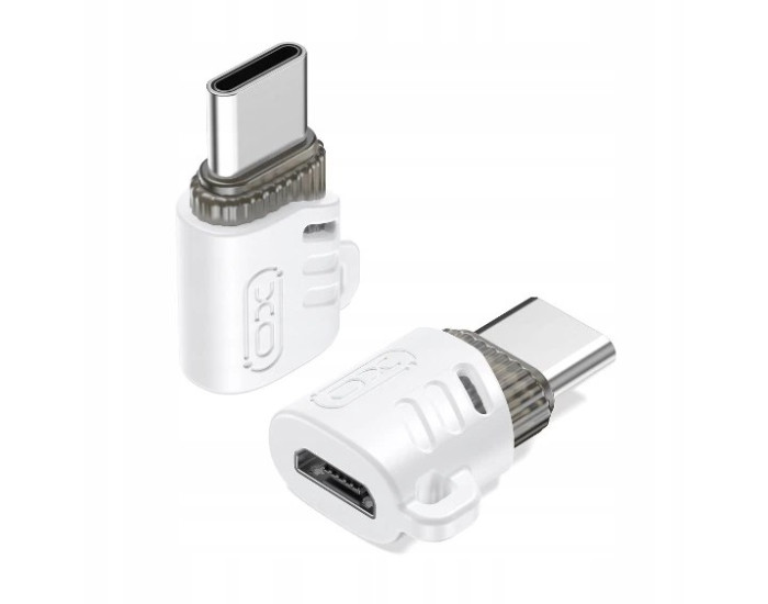 Перехідник XO NB256G Micro female to Type-C male connector (with hanging rope) White