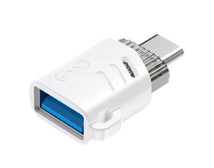 Переходник OTG XO NB256B USB female to Type-c (with lanyard) White