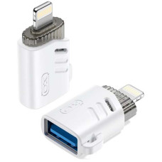 Переходник OTG XO NB256A USB-A female to Lightning (with lanyard) белый