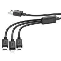 Кабель USB Hoco X74 3-in-1 charging cable (Micro/Lightning/Type-C) (2A/1m) Black
