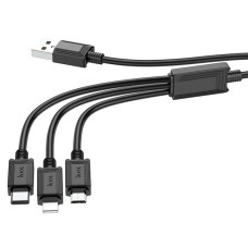 Кабель USB Hoco X74 3-in-1 charging cable (Micro/Lightning/Type-C) (2A/1m) Black
