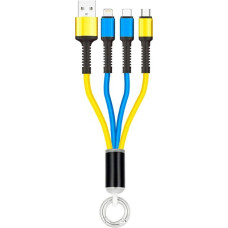 Кабель USB Gelius Pro Splitter 3in1 GP-UC130 Yellow/Blue
