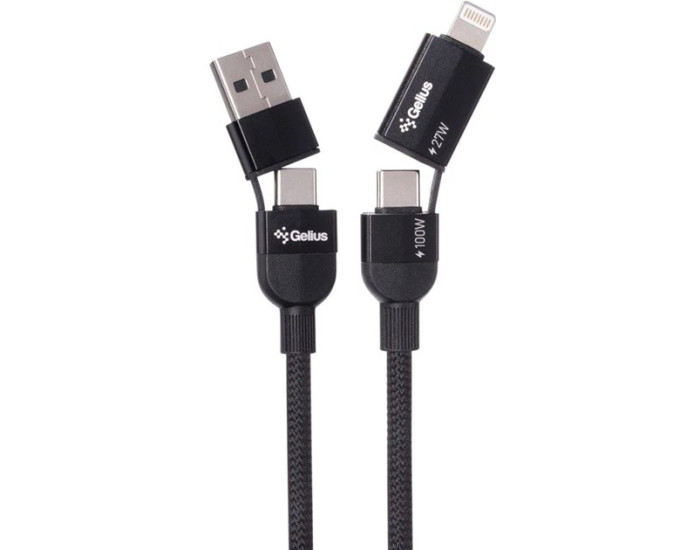 Кабель USB Gelius OpenX GP-UCN017 (4in1/1m) (100W) Black



