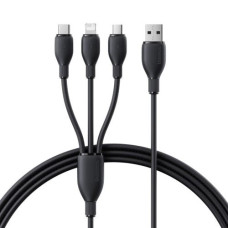 Кабель USB Baseus Ultra-Fast 3in1 Fast Charging Cable USB to M+L+C (3.5A/0.8m) Black (P10376303121-01)