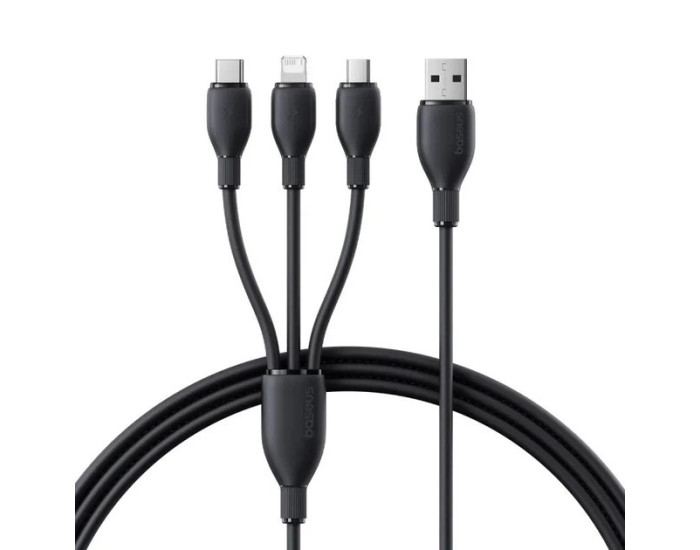 Кабель USB Baseus Ultra-Fast 3in1 (Lightning/Micro/Type-C) (3.5A/0,8m) Black