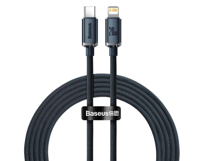 Кабель USB Baseus Crystal Shine Series Fast Charging Data Cable Type-C to Lightning (20W/2m) черный (CAJY000301)