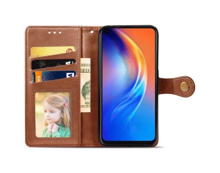 Чохол-книга шкіряний GETMAN Gallant Samsung Galaxy A36 5G /A56 5G, Коричневий