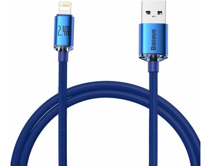 Кабель USB Baseus Crystal Shine Series Fast Charging Data Cable USB to Lightning (2.4A/1.2m) Blue (CAJY000003)