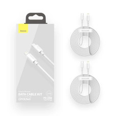 Кабель USB Baseus Simple Wisdom Data Cable Kit Type-C to Lightning (2PCS/Set) (20W/1.5m) белый (TZCATLZJ-02)