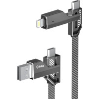 Кабель USB Gelius Twister 4in1 (USB-A/Type-C) to (Type-C/Lightning) 60W/1,2m (GP-UCN004)