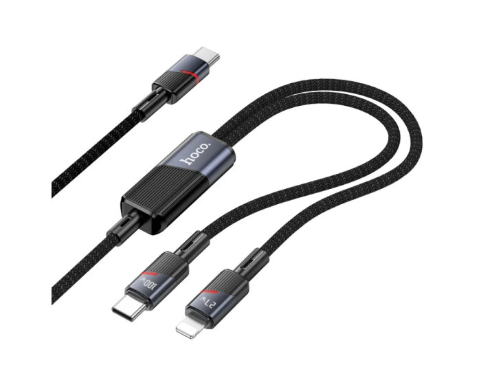 Кабель USB Hoco U139 Type-C to Ligthning (100W/1.2m) черный